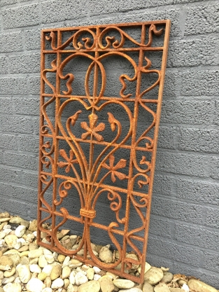 Cast iron door-window grille, wall ornament, beautiful wrought iron piece!